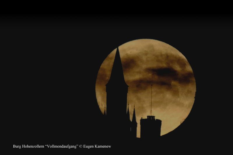 Vollmond mit Burg Hohenzollern | Astrofotografie